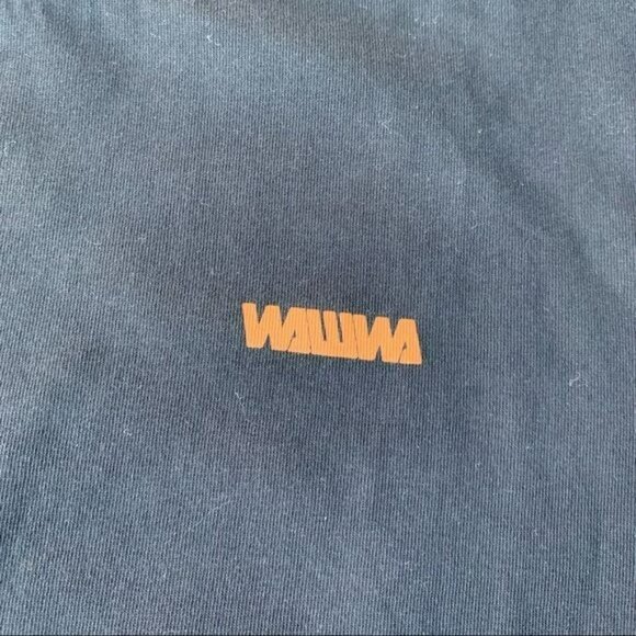 Wawwa black long sleeve organic cotton crew neck graphic tee shirt - M - Picture 7 of 8